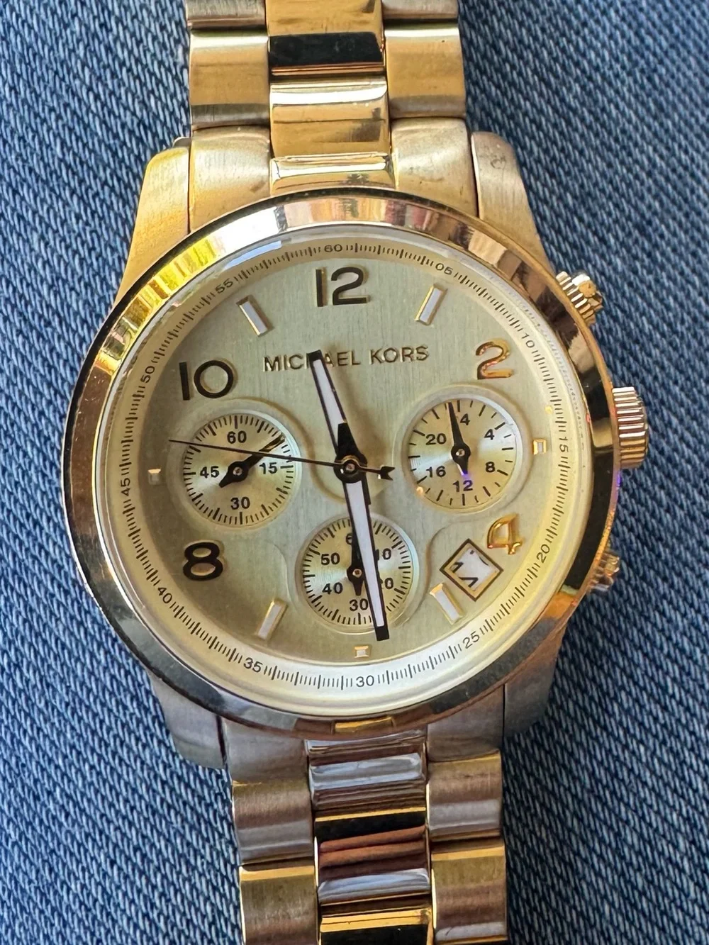 Michael Kors Rose Gold Men’s Chronograph Bracelet Watch with White Dial